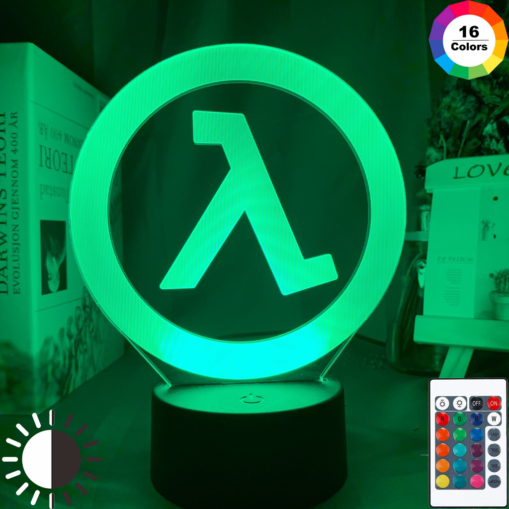 Half Life No game No Life Logo 3D Lamp