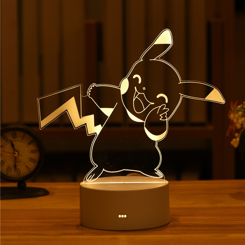 New Pokemon Pikachu Led 3D Night Light Kids Toy Anime Figures Cute Pikachu Bedside Lamp for - Anime Lamp UK Store